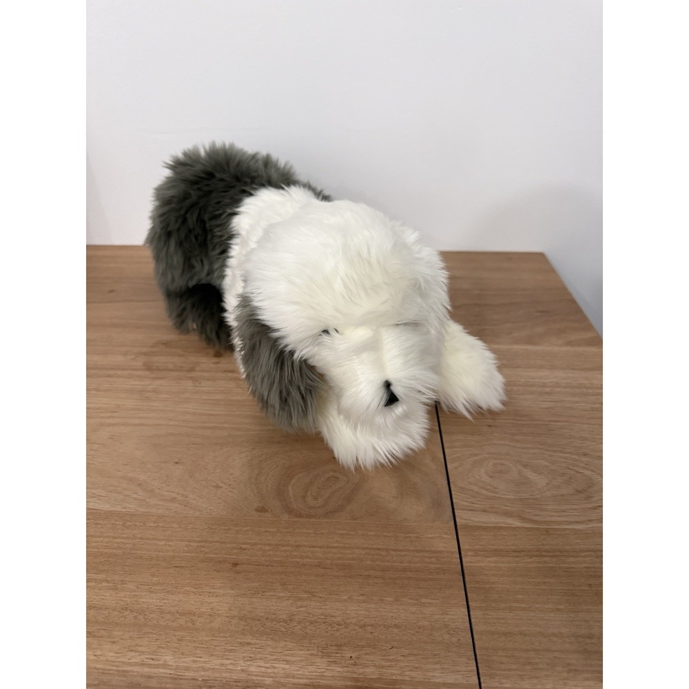 Carl Dick Old English Sheepdog Bobtail Plush 18" Gray White Shaggy Dog #3435